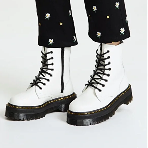 White jadon 8 eye boots cheap